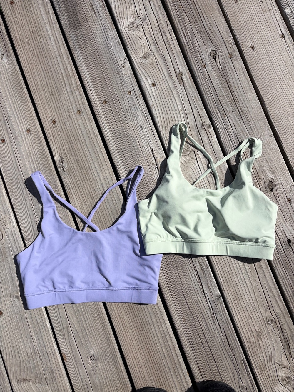 Amazon Lavender and Mint Cross-Back Bralettes